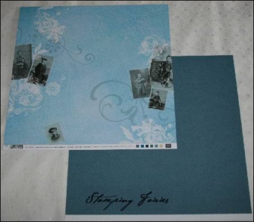 blau /Vintage Foto 12x12