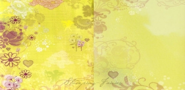 Flowerpower lila gelb/Schn�rkel gelb 12x12