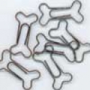 10 Clips Metallic Knochen