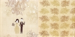 Paar und Blumen/blumen braun beige 12x12