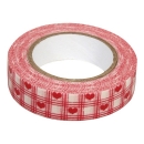 Rayher Washi Tape Herzen, wei�/rot