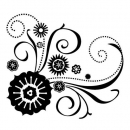 Inkadinkado Mini Clearstamp - Flower Scroll