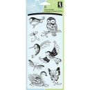 Inkadinkado 8 Clearstamps - Patterned Birds & Bugs