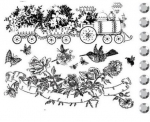 PRIMA Clear Mini Stamp Kit Garden Train