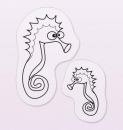 Mini Clearstamp - gro�es und kleines Seepferdchen