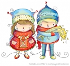 Christmas Visit / Junge und M�dchen m. Lampe