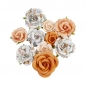 Preview: Prima Marketing Mulberry Paper Flowers - Orange Sunset/Pumpkin & Spice 10 Stk.