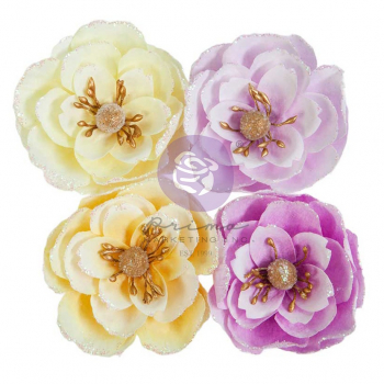 Prima Marketing Paper Flowers - In Full Bloom - Sun Kissed Calm 4 Stk.