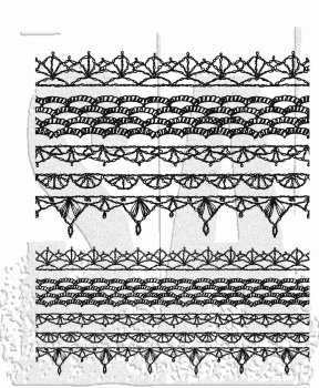 Tim Holtz Stempelset - Crochet Trims