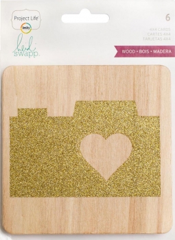 % Heidi Swapp 4" x 4" Cards - Wood 6 Stk. %