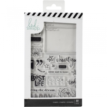 % Heidi Swapp Honey & Spice Clear Stamps - Icons & Phrase 22 Stk. %