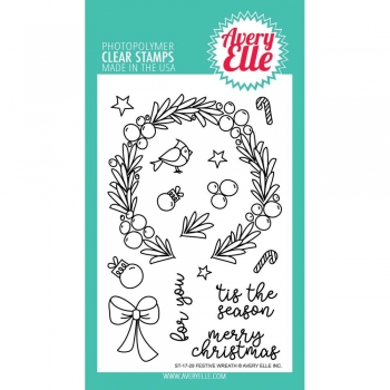 Avery Elle Clearstamps - Festive Wreath