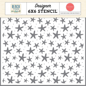 Carta Bella - 6" x 6" Schablone - Stencil - Beach Town Starfish Seas