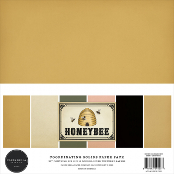 Carta Bella - Coordinating Solid Paper Pack - 12" x 12" - Honeybee