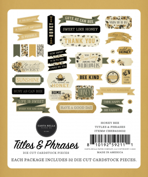 Carta Bella Titles & Phrases - Honeybee
