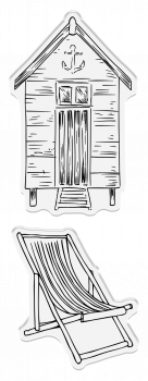 Crafter's Companion - Stamp/Die Set - Coastal Collection - Beach retreat