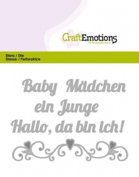 Craft Emotions Stanze - Baby Hallo, da bin ich!