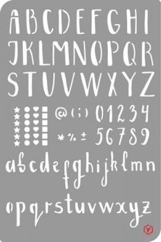 Pronty Bullet Journal Stencil - Alphabet / Numbers