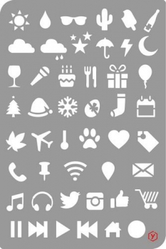 Pronty Bullet Journal Stencil - Icons