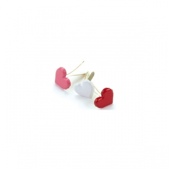 50 Minibrads - Herzen - Pink Rot Weiß