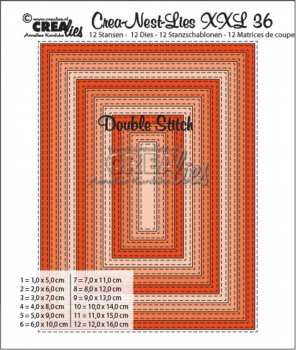 Crealies Stanze - Rectangles Double Stitch line