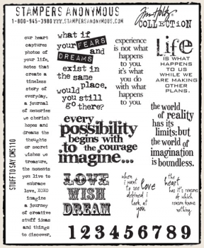 Tim Holtz Stempelset - Stuff to say