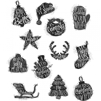 Tim Holtz Stempelset - Mini Carved Christmas
