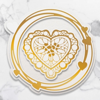 Couture Creations Cut, Foil & Emboss Nesting Dies - Lace Heart Frame