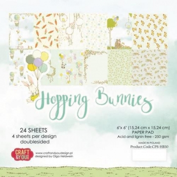 Craft & You Paper Pad - Hopping Bunnies 6" x 6"