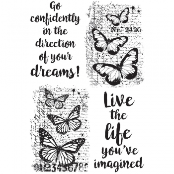 Darkroom Door Cling Rubber Stamp - Butterfly Script