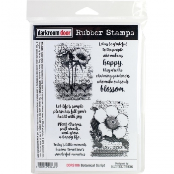 Darkroom Door Cling Rubber Stamp - Botanical Script