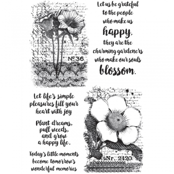 Darkroom Door Cling Rubber Stamp - Botanical Script