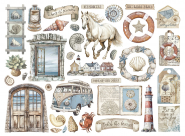 Stamperia - Die Cuts - Silent Sea 37 Stk.