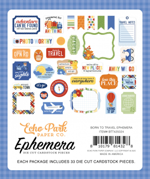 Echo Park Ephemera - Born to Travel