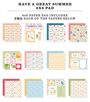 Echo Park Paper Pack - Have a great Summer - 6" x 6"