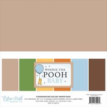 Echo Park - Coordinating Solid Paper Pack - 12" x 12" - Winnie the Pooh Baby