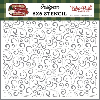 Echo Park 6" x 6" Stencil - Snowy Swirls