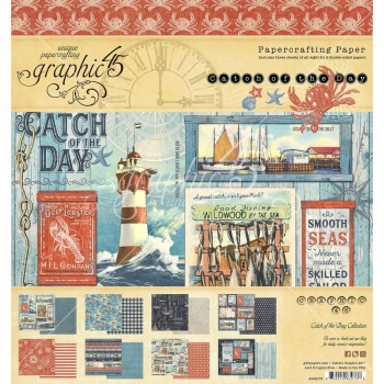 graphic 45 8" x 8" Paper Pad - Catch of the Day