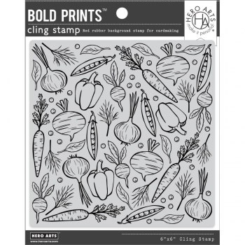 Hero Arts - 6" x 6" Cling Stamp -Veggie Medley Bold Prints 