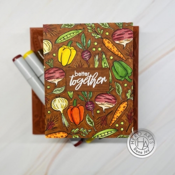 Hero Arts - 6" x 6" Cling Stamp -Veggie Medley Bold Prints 