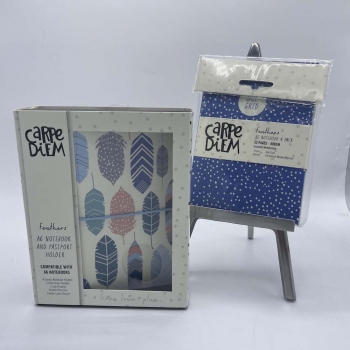 Carpe Diem A6 Notebook and Passport Holder Kit - Feathers