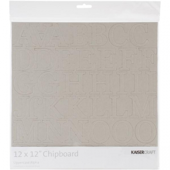 %Kaisercraft Chipboard Uppercase Alpha 12" x 12"%