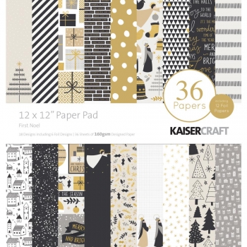 Kaisercraft Paper Pad - First Noel 12" x 12"