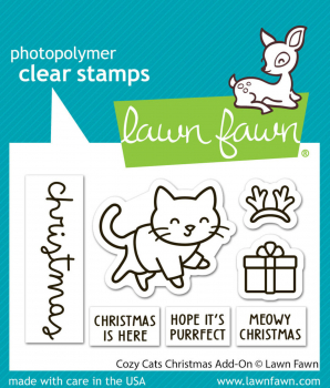 Lawn Fawn Clear Stamps - Cozy Cats Christmas Add-On