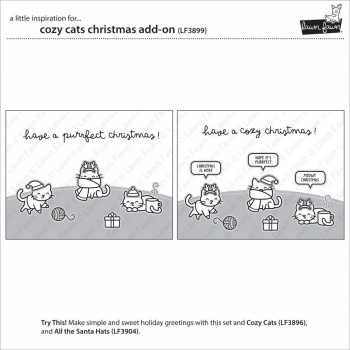 Lawn Fawn Clear Stamps - Cozy Cats Christmas Add-On