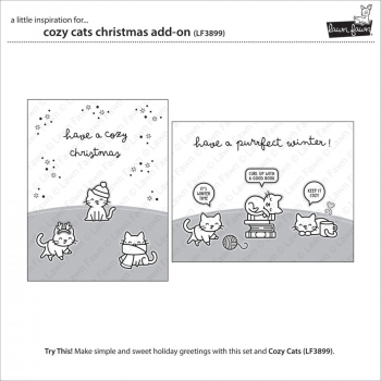 Lawn Fawn Clear Stamps - Cozy Cats Christmas Add-On