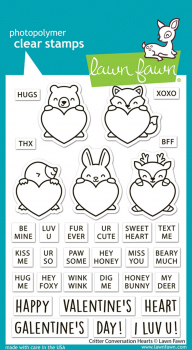 Lawn Fawn Clear Stamps - Critter conversation Hearts
