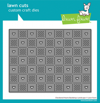 Lawn Fawn Die - Checkered Heart Backdrop: Landscape