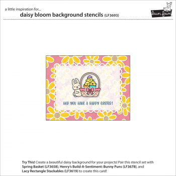 Lawn Fawn - 6" x 6" Schablone - Daisy Bloom Background