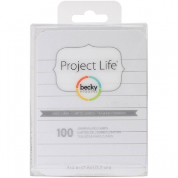 Projekt Life - Lined Cards 3" x 4" - Weiß